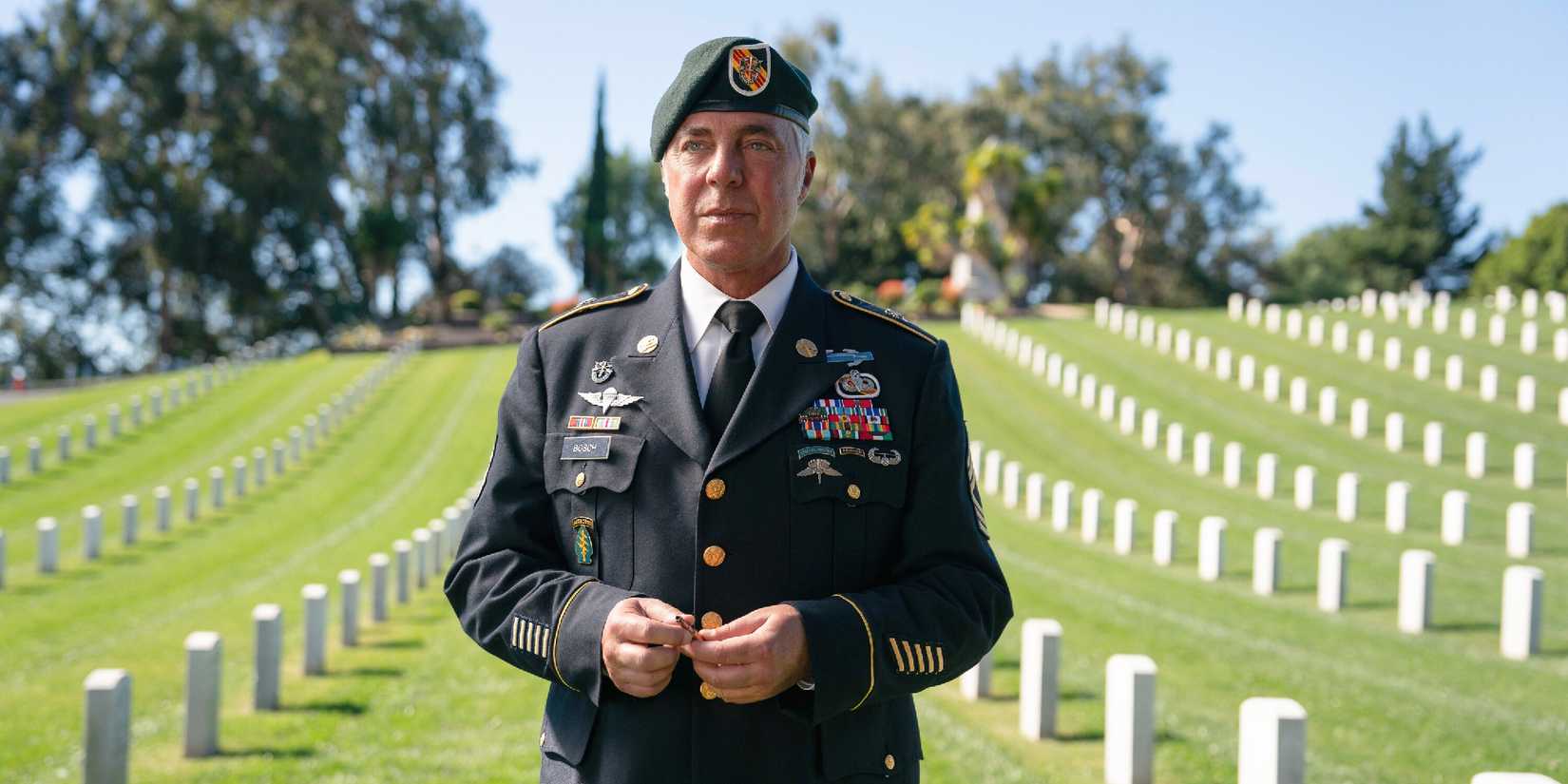 Titus Welliver as Bosch at a war graveyard