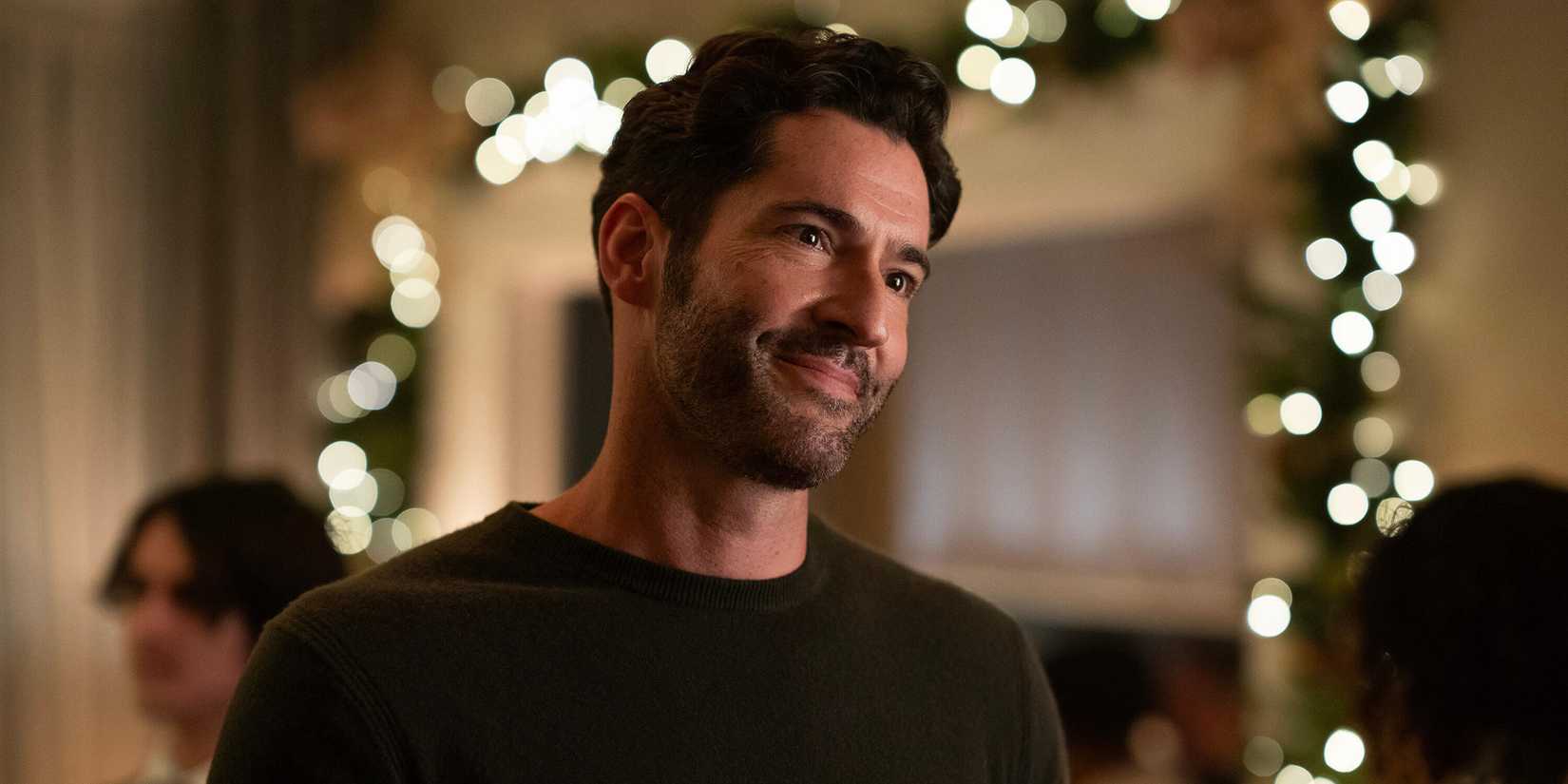 Tom Ellis as Oliver, talking to someone, in Tell Me Lies season 2