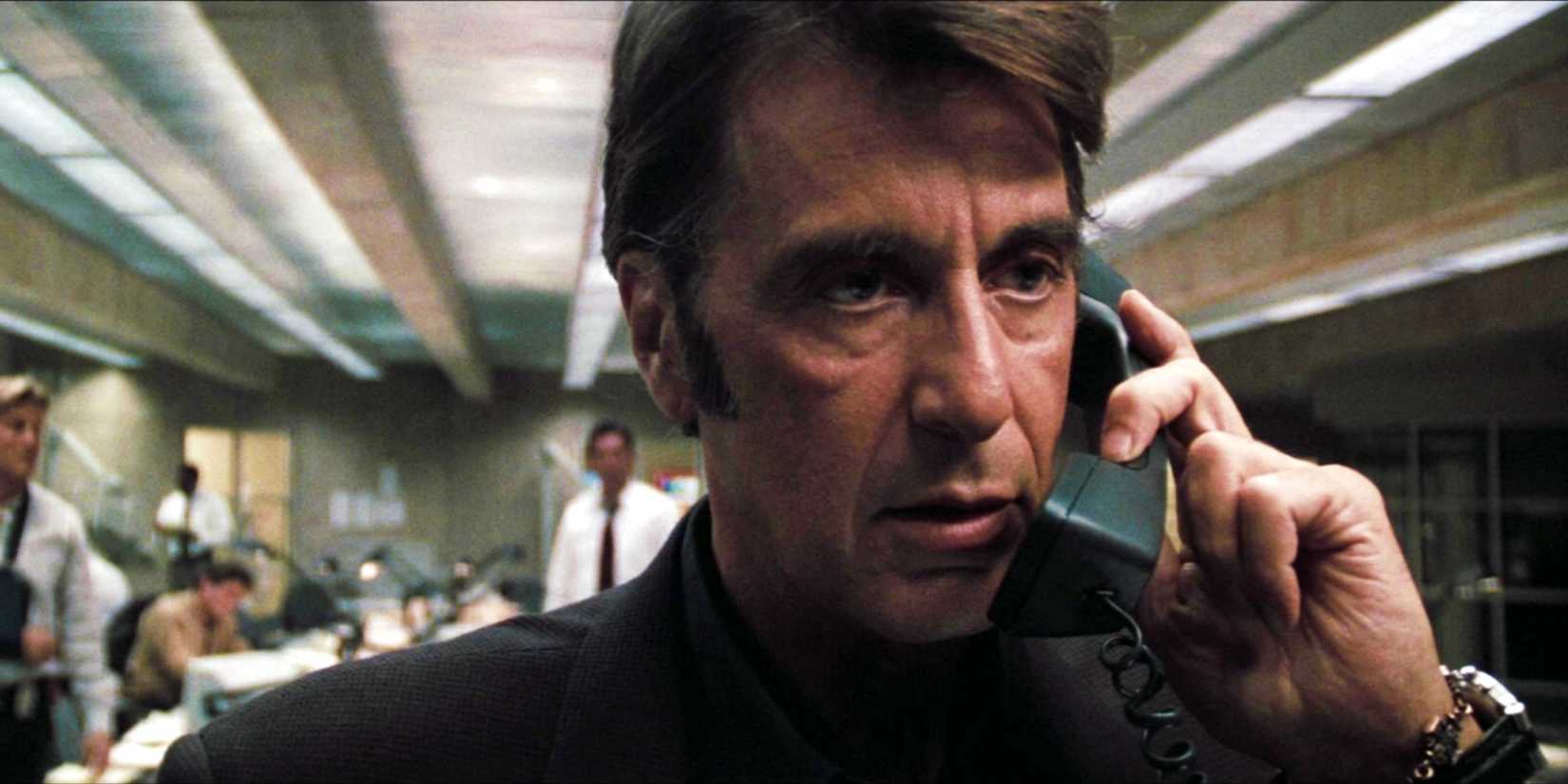 Why Michael Mann's 3 Hour Crime Movie Has Stood The Test Of Time To Get Viewers Excited For A Sequel 31 Years Later 1 Al Pacino in Heat talking on the phone in close-up