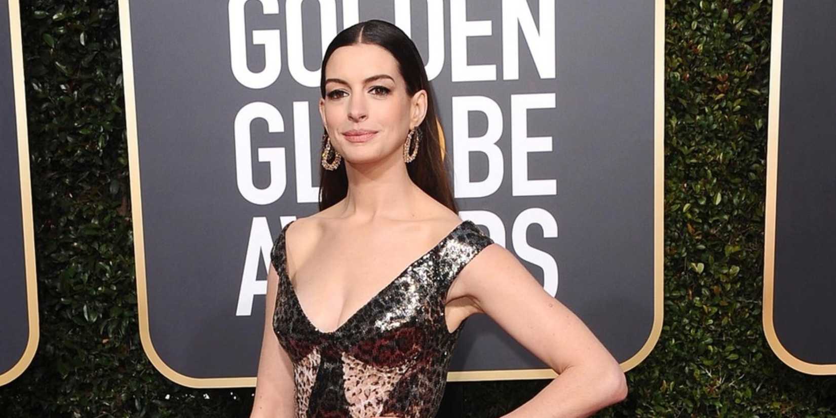 Anne Hathaway on the red carpet at the 76th Golden Globe Awards.