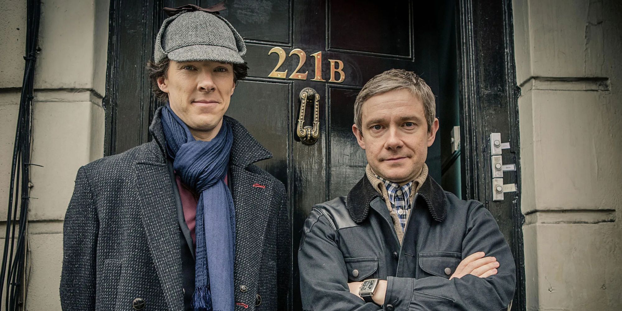 Benedict Cumberbatch e Martin Freeman come Sherlock Holmes e Watson