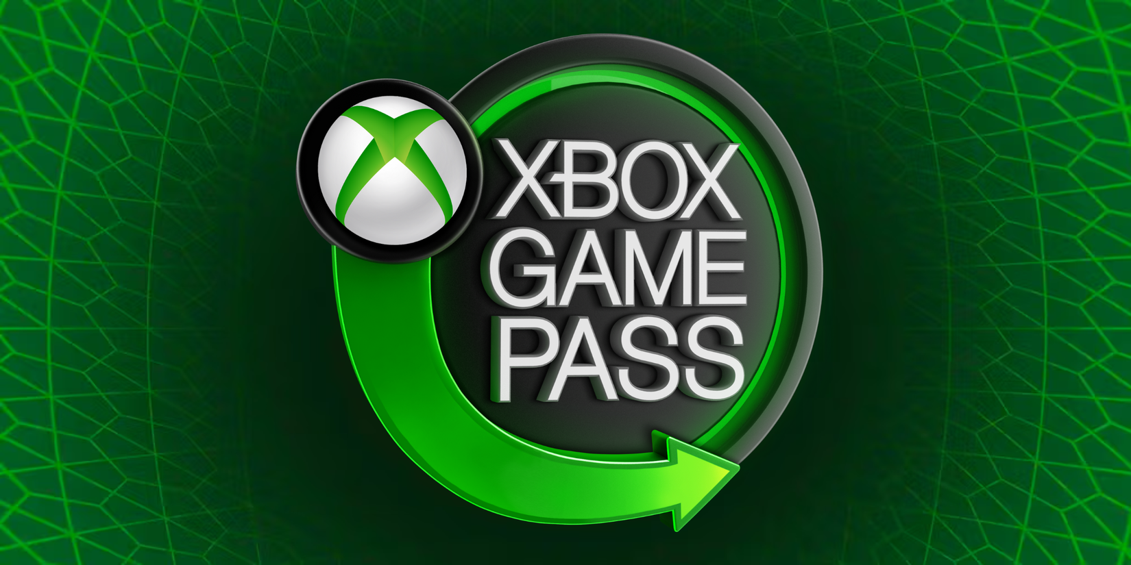 Xbox Game Pass logo on a swirled green background.