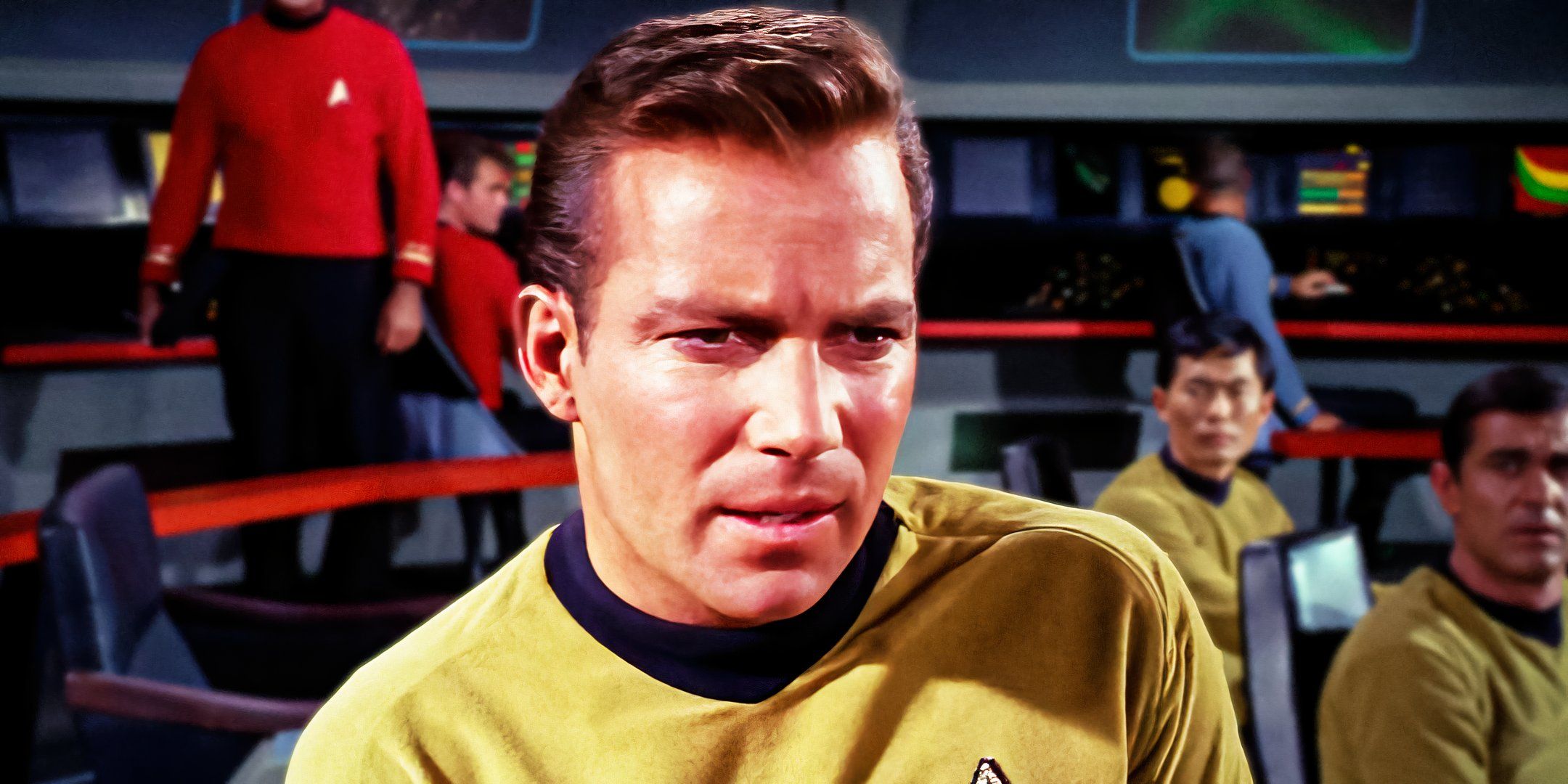 William Shatner come Captain Kirk nella serie originale Star Trek