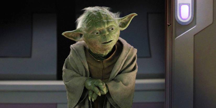 Yoda in Revenge of the Sith looking surprised