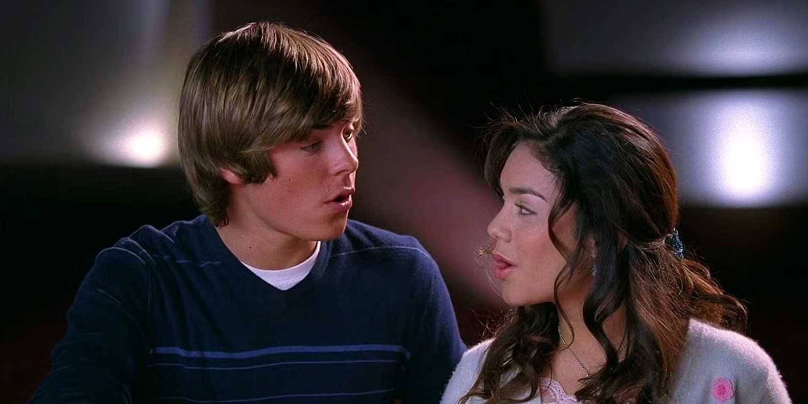 Zac Efron As Troy & Vanessa Hudgens As Gabriella In High School Musical