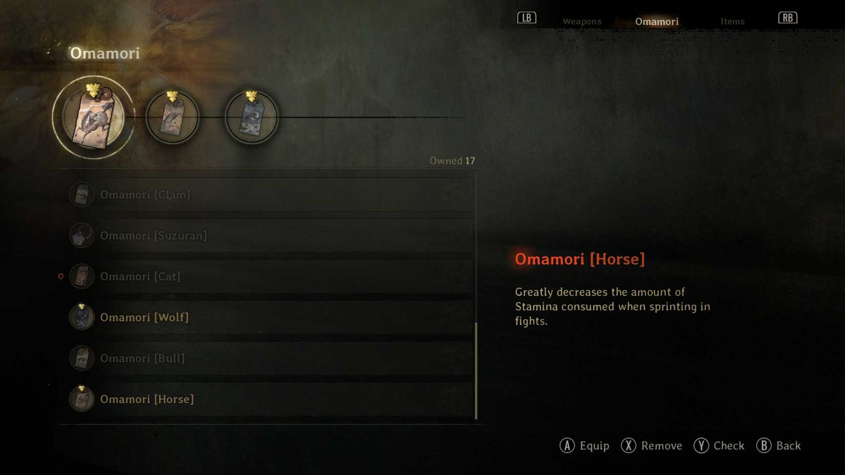 Horse Omamori that decreases stamina loss from sprinting in Silent Hill f