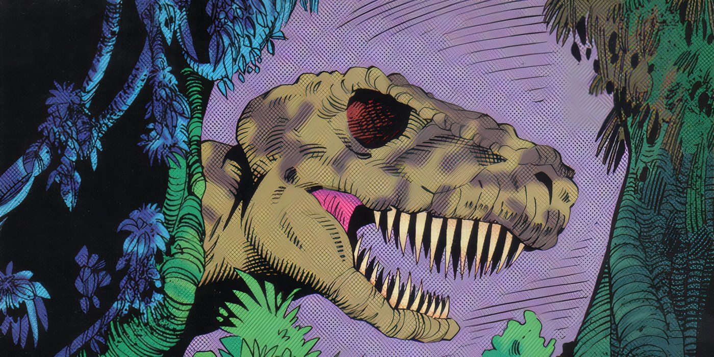 T-Rex monoculare nel giungla.