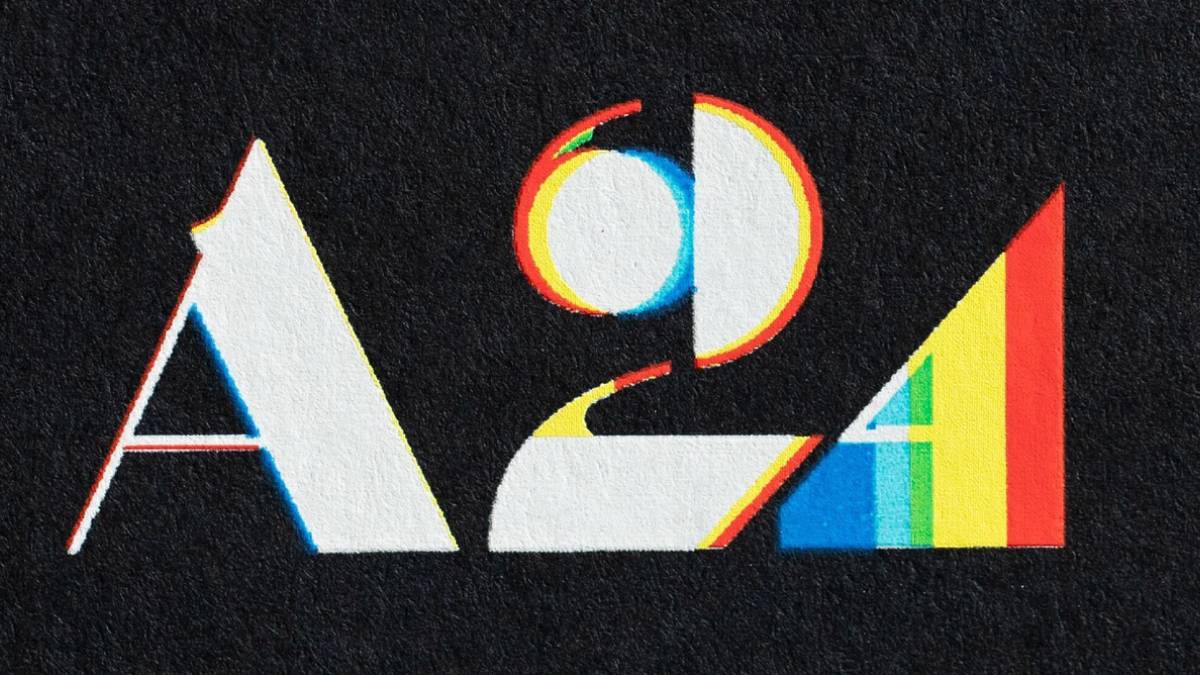 A rainbow version of the A24 logo