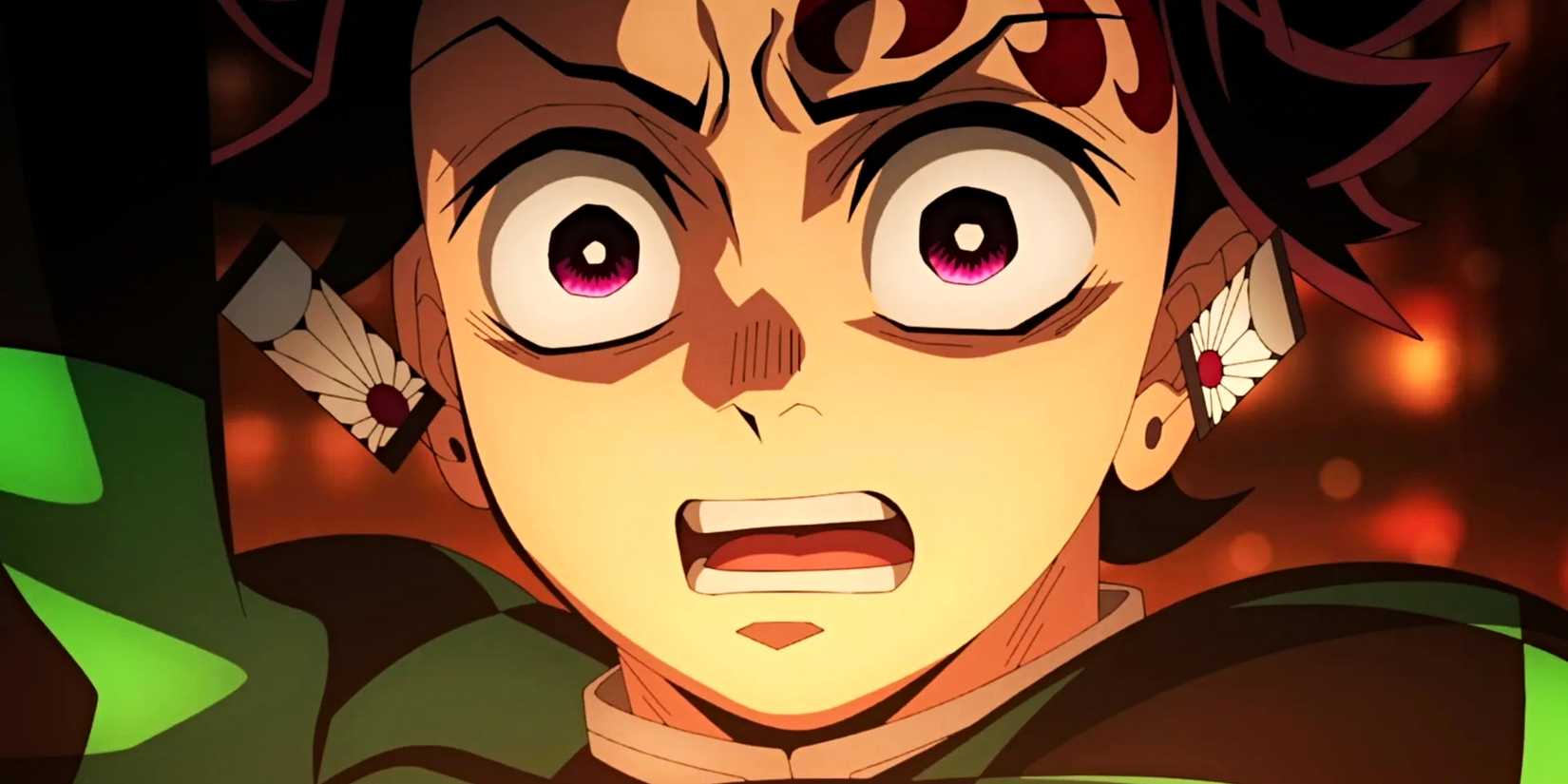 A surprised Tanjiro in Demon Slayer's Infinity Castle