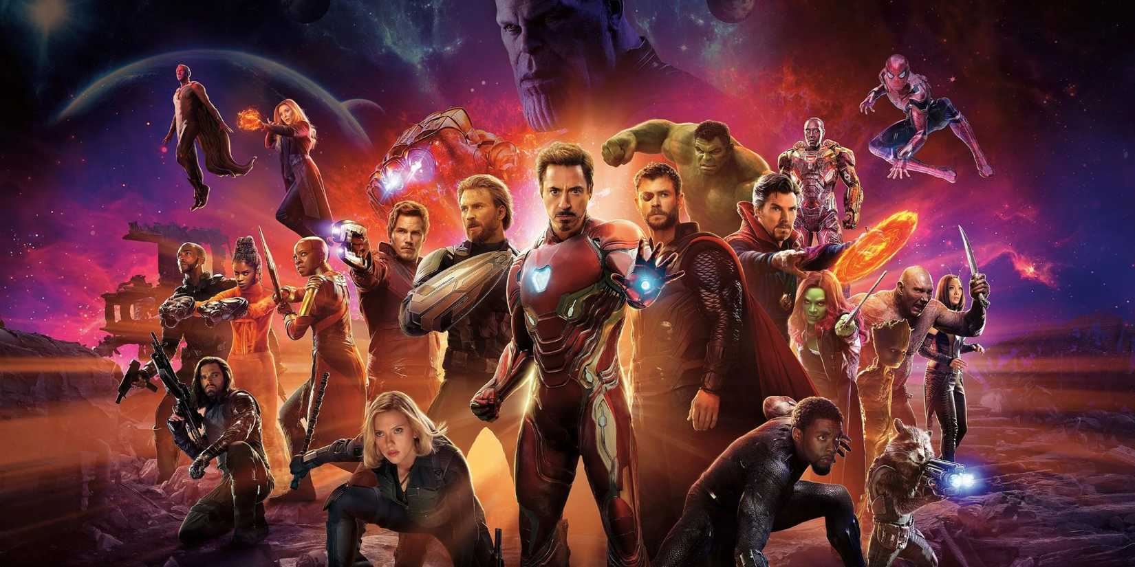Full group of Avengers in MCU Avengers: Infinity War promo art