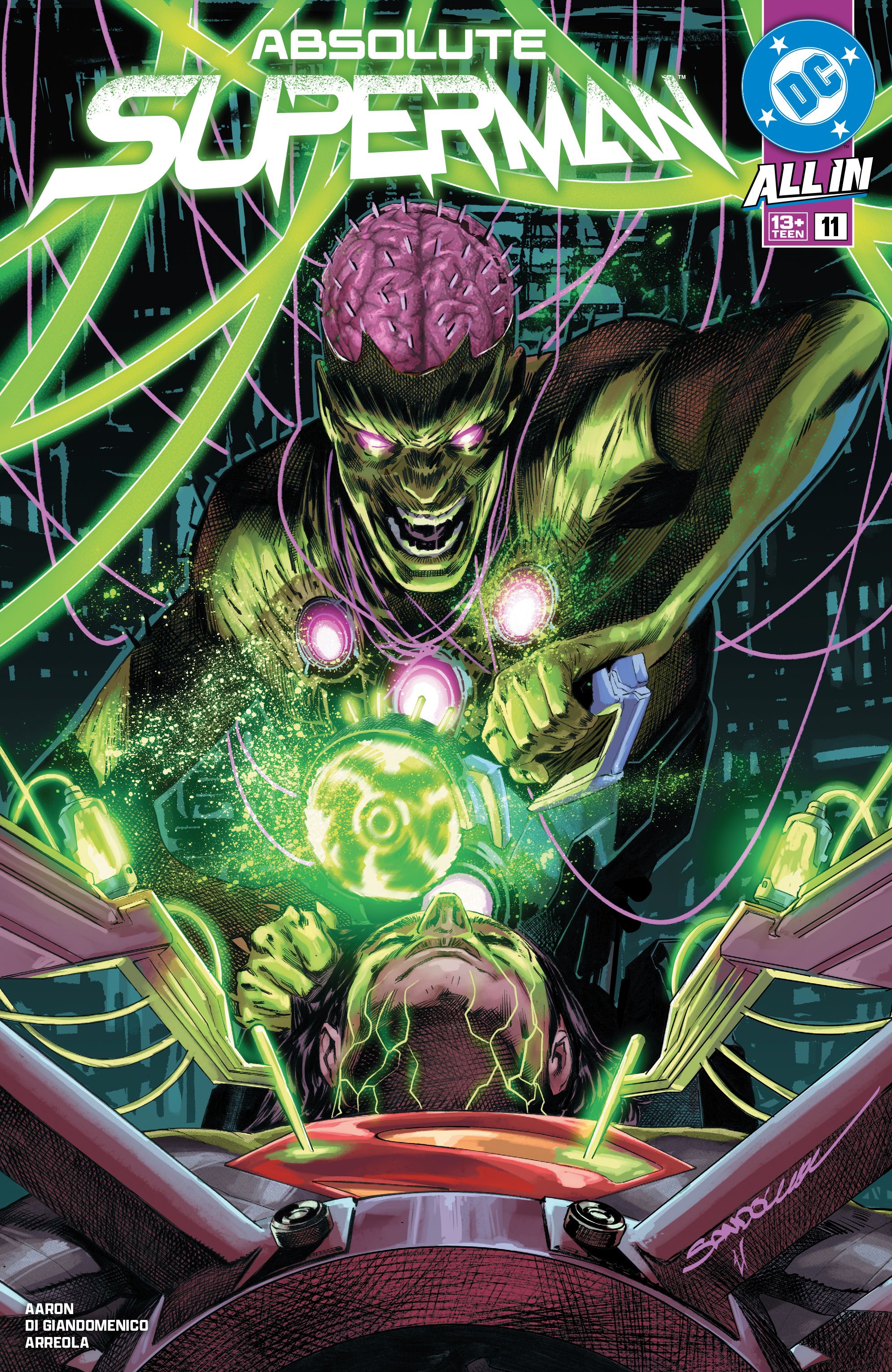 Absolute Superman #11 main cover brainiac