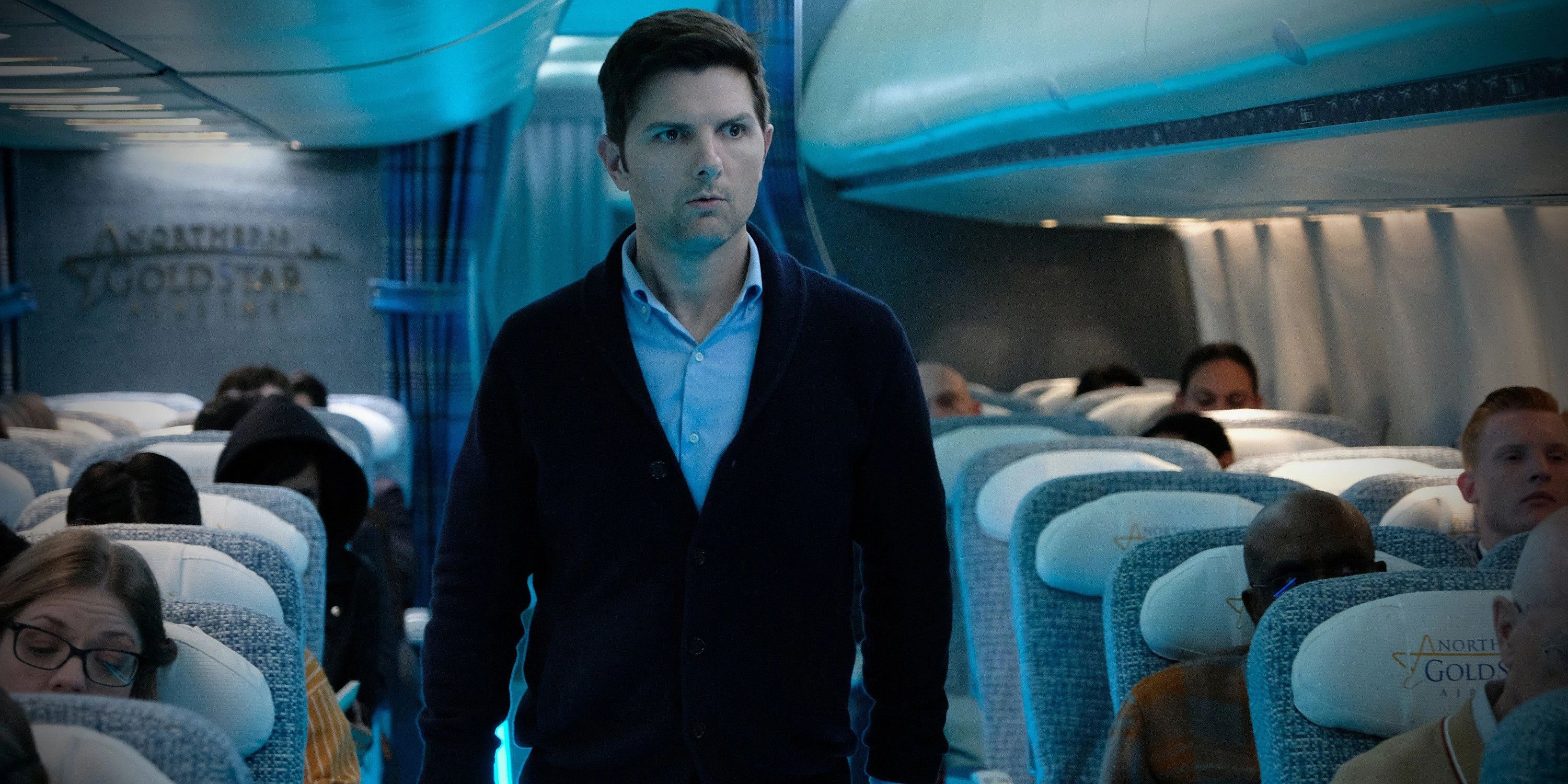 Adam Scott confuso em uma cena de episódio de The Twilight Zone.