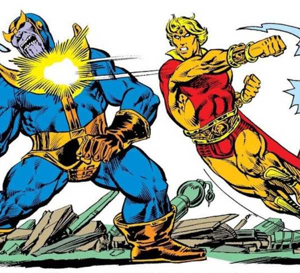 ADAM WARLOCK PUNCHES THANOS