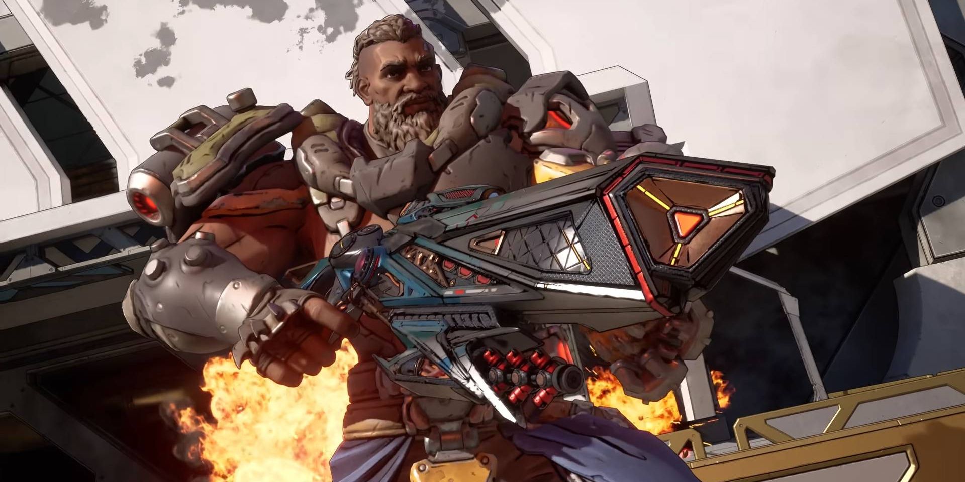 Amon armato con una grande arma in Borderlands 4