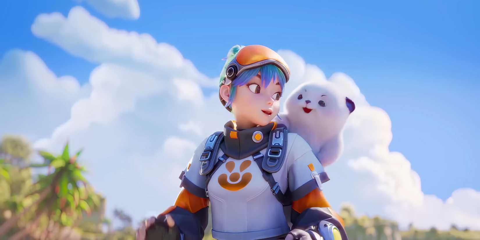 The trainer smiling at a creature in Aniimo trailer.