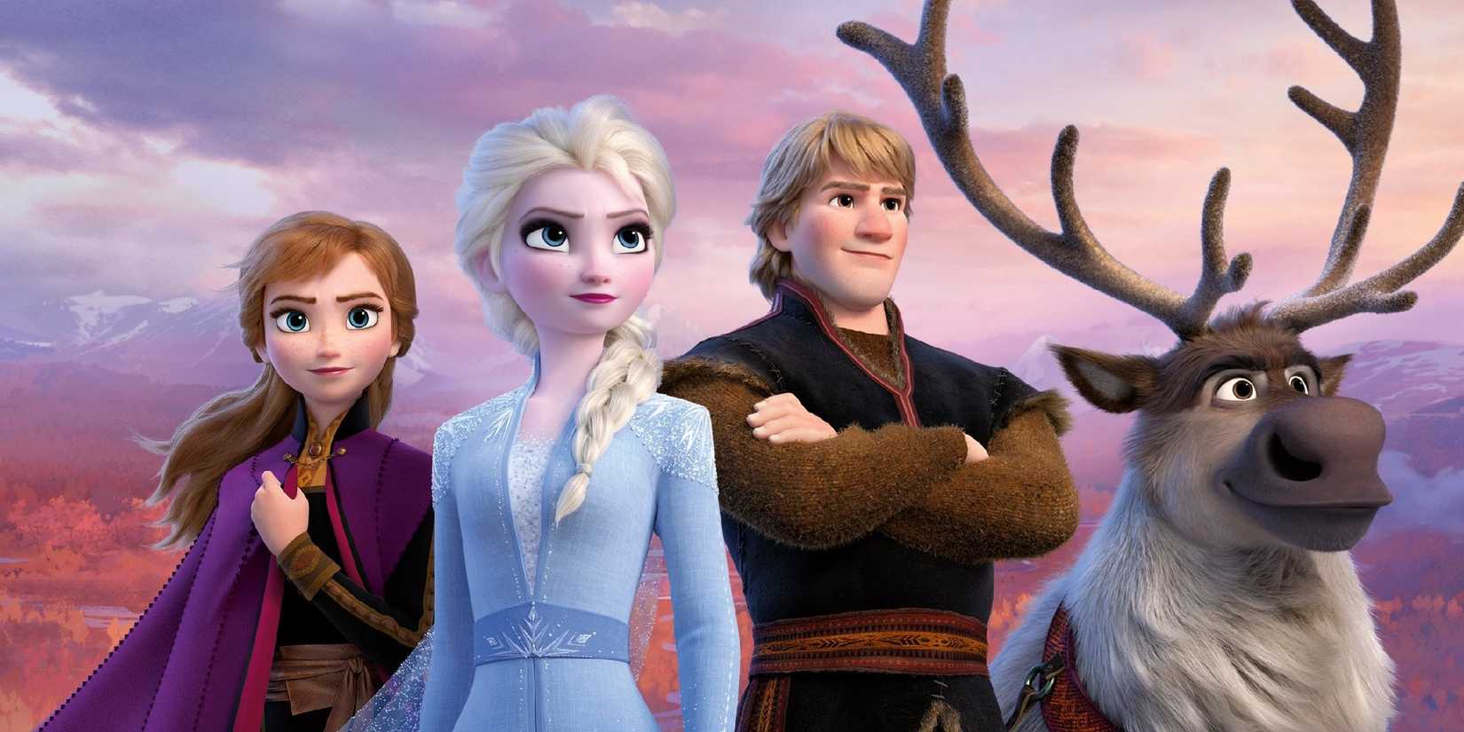 Anna, Elsa, Kristoff, and Sven in Frozen 2