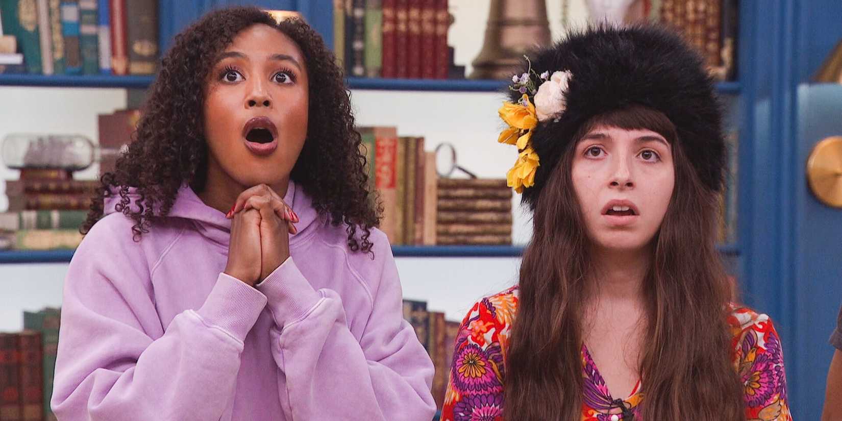 Ashley Hollis and Ava Pearl stare shocked on Big Brother