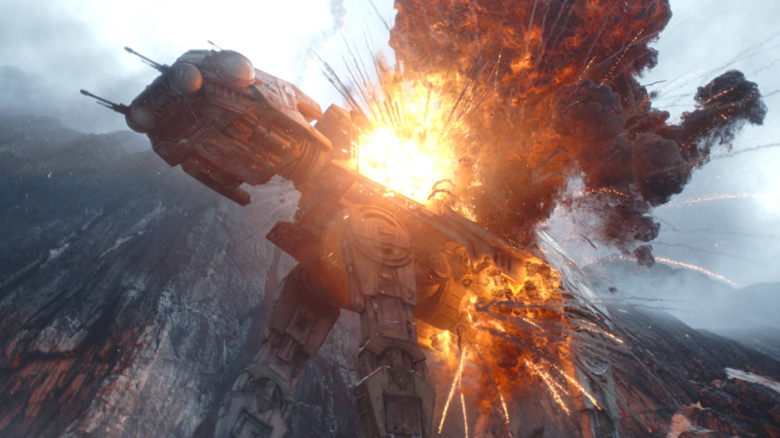 AT-AT Walker Exploding in Star Wars