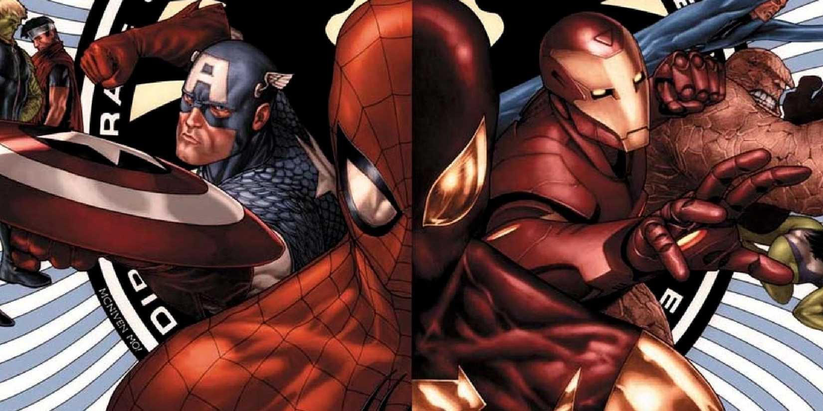 avengers civil war art starring spider-man