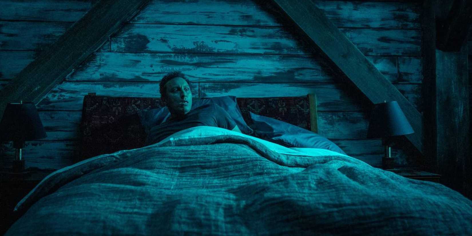 Ben Shakir terrified in bed in evil