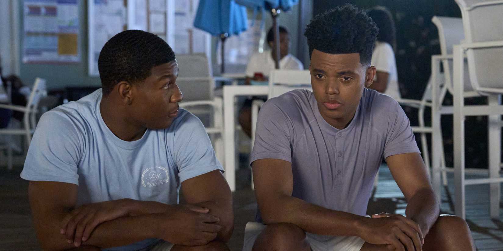 Bentley Green and Jabari Banks looking emotional from Bel-Air