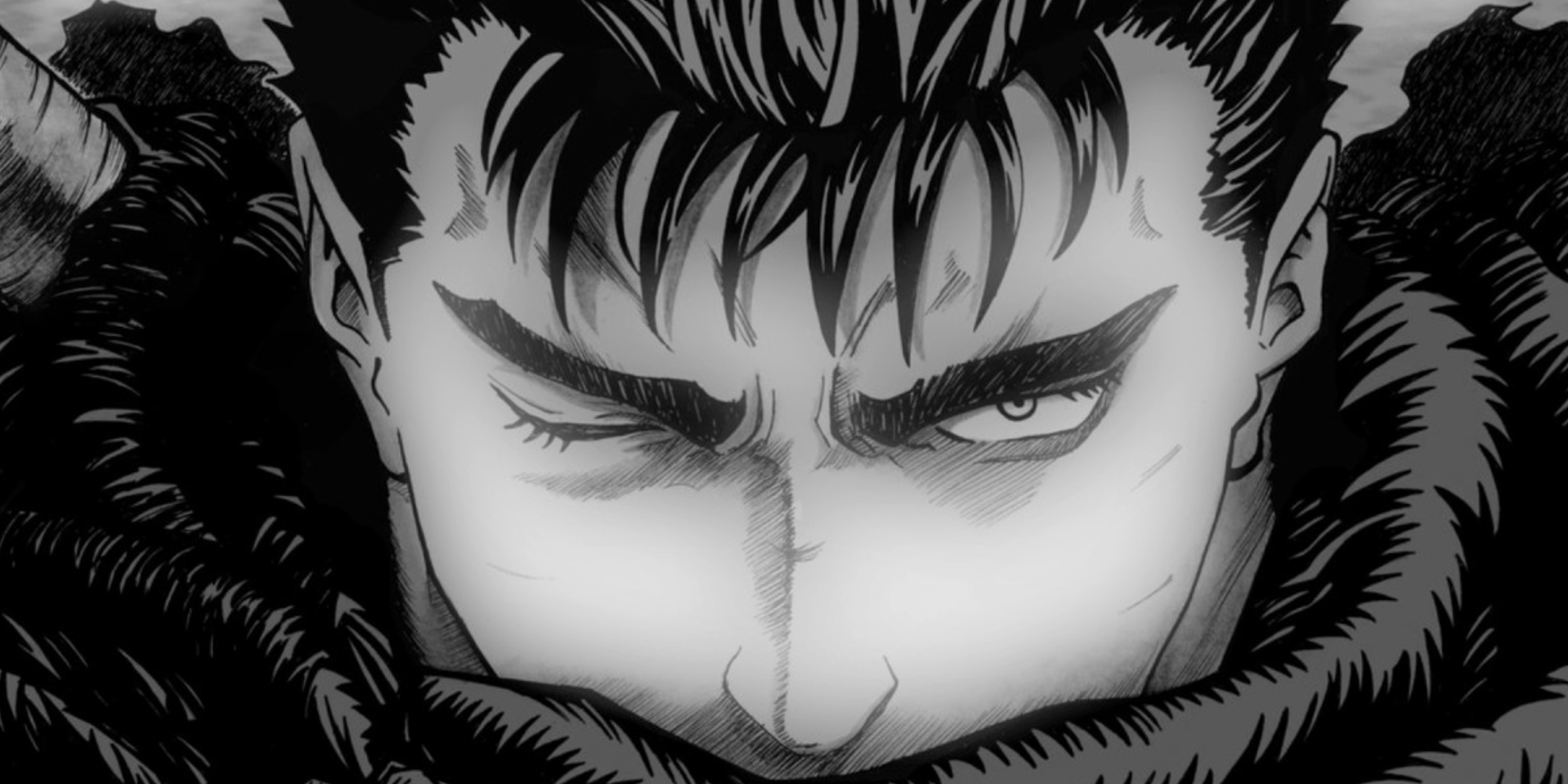Berserk anime featured image - Guts looking sad and angry