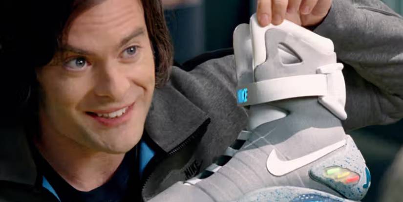 Bill Hader holds a Nike shoe in 2011 Back to the Future ad commercial