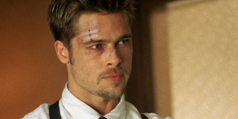Brad Pitt as Mills looking intense in Se7en