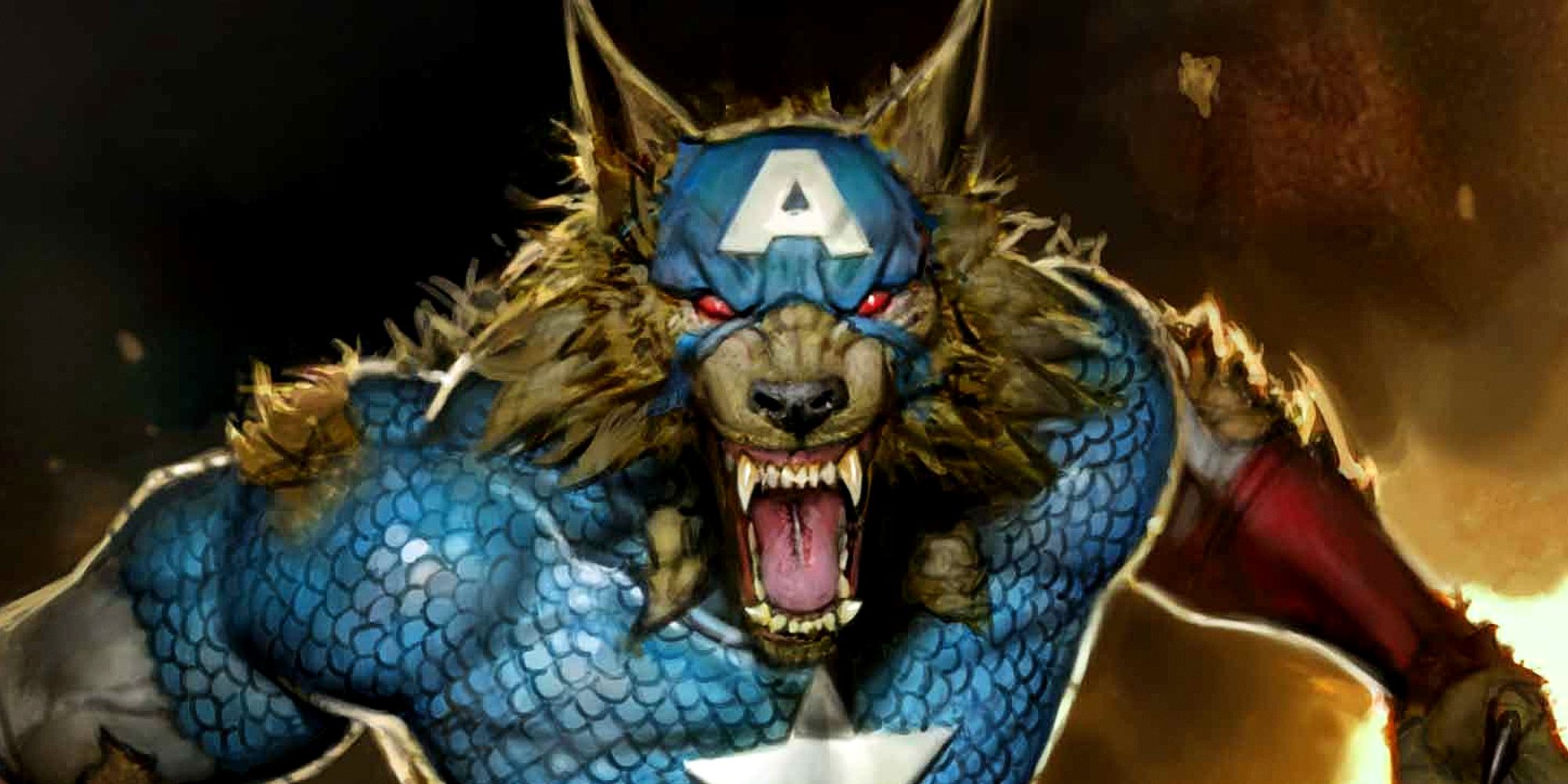 Cap-Wolf ulula tra i membri dei Howling Commandos