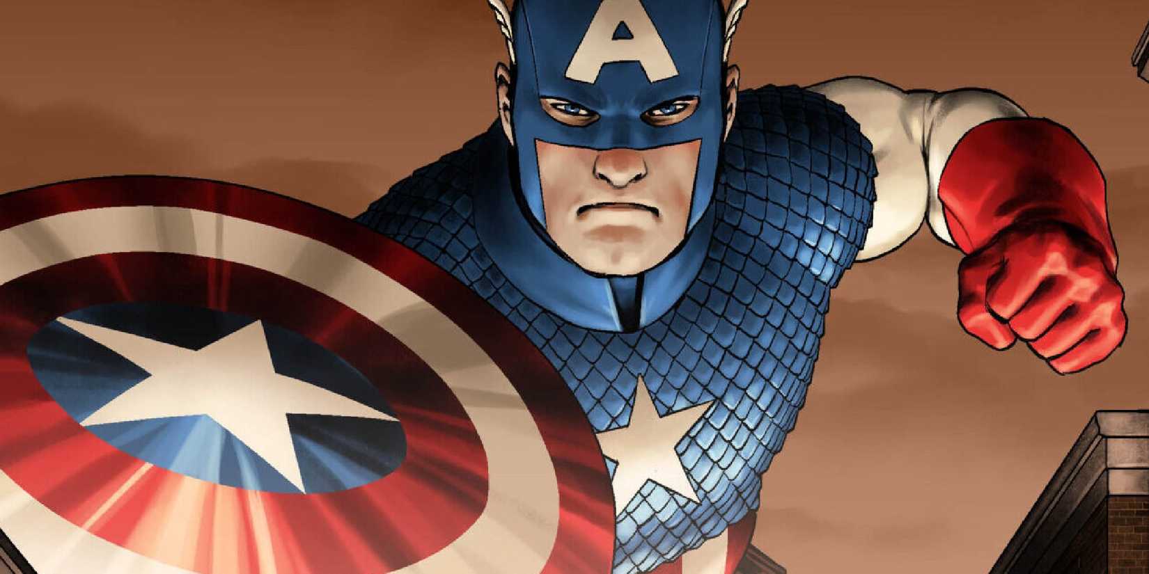 captain america comic art showing his shield