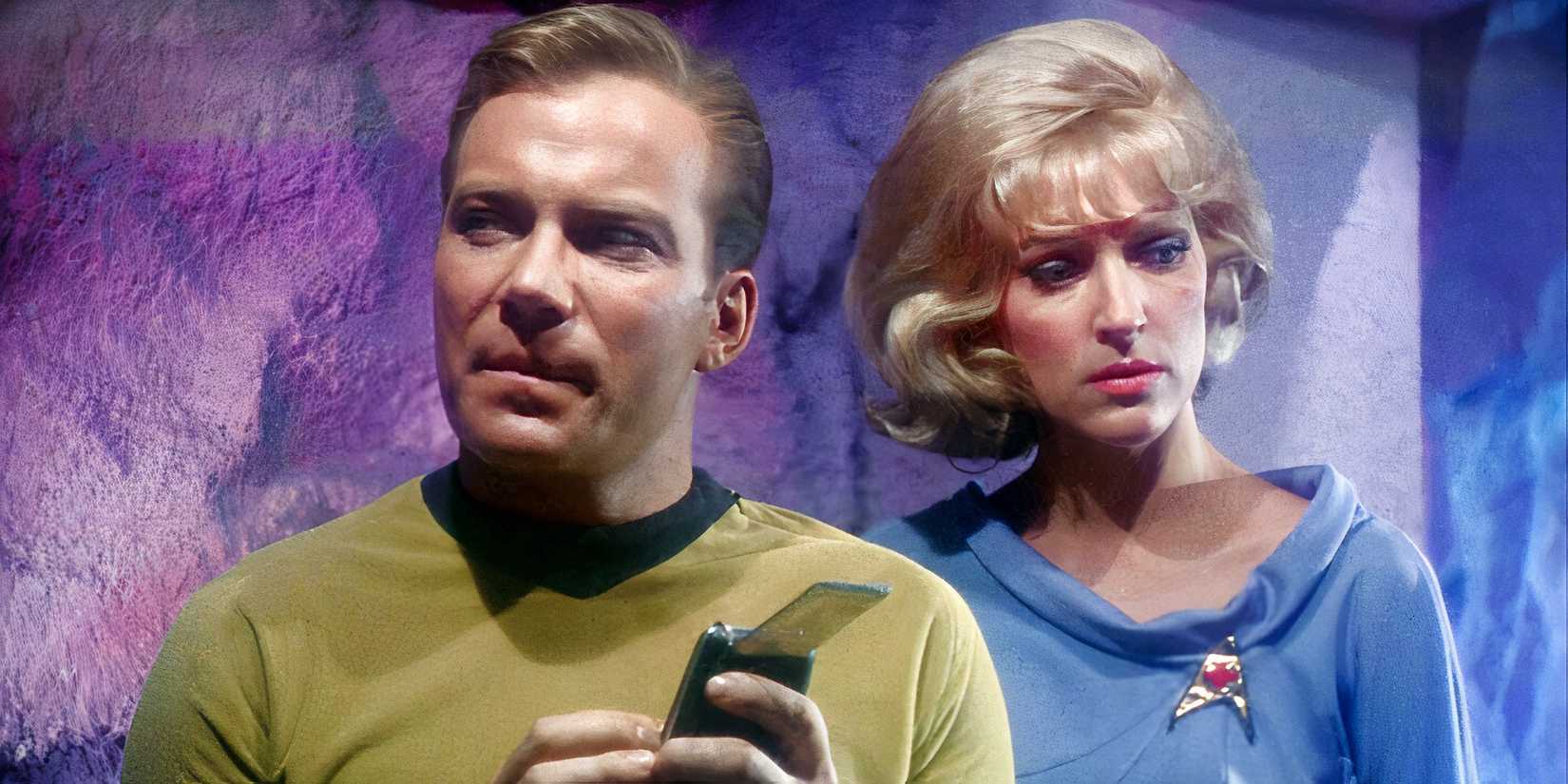 Captain Kirk and Nurse Chapel in Star Trek