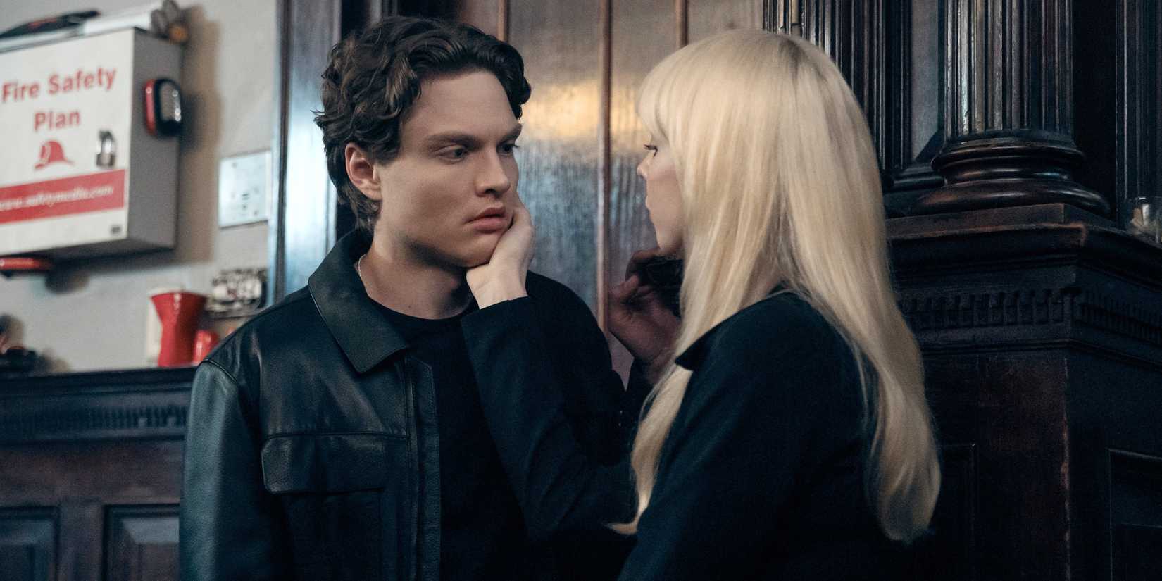 cate touching sam s face as they look at one another in gen v season 2