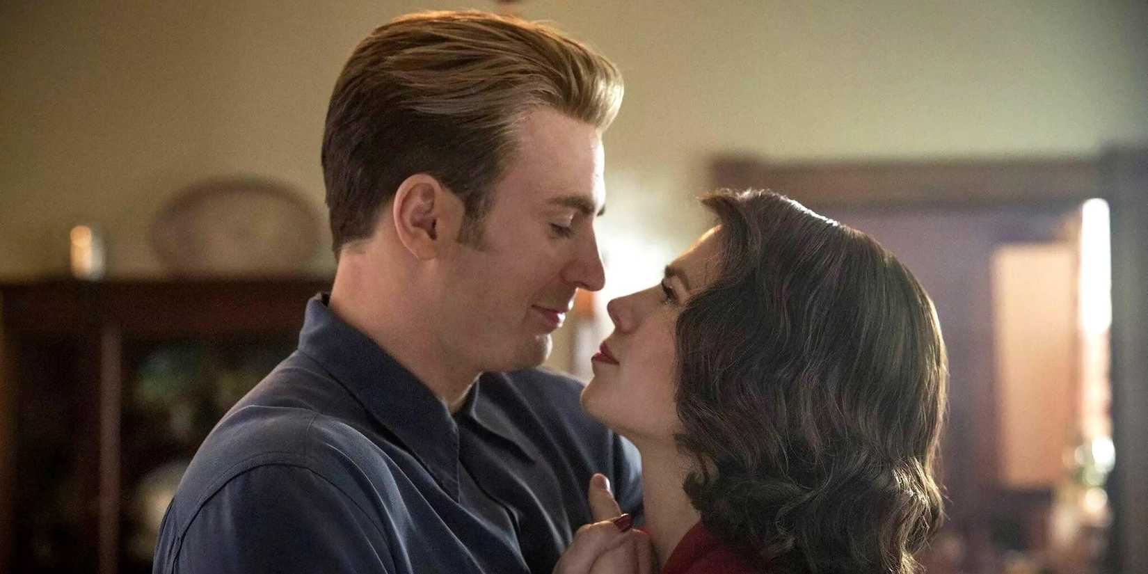 Steve Rogers e Peggy Carter dançando em Vingadores: Ultimato