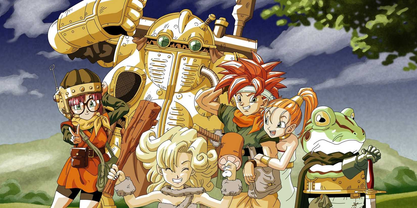 Una foto del gruppo di Chrono Trigger, tutti insieme durante una festa