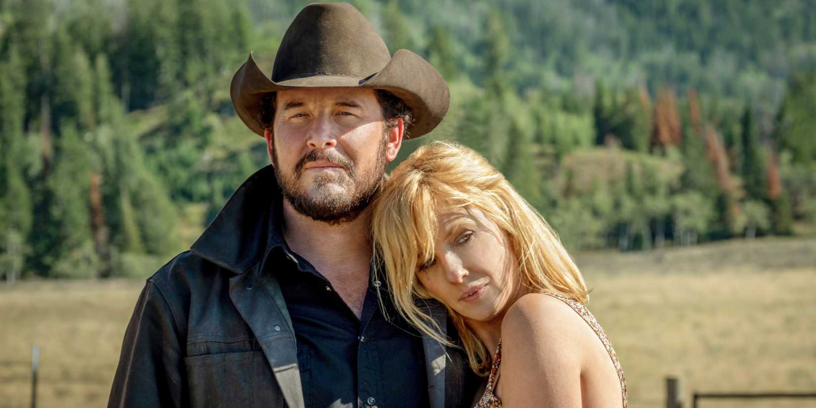 Cole Hauser como Rip Wheeler e Kelly Reilly como Beth Dutton em Yellowstone