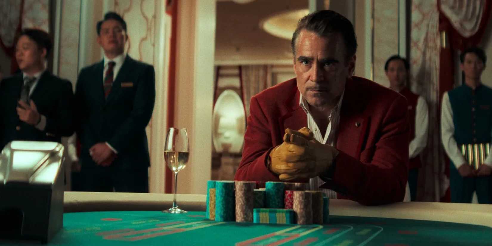 Colin Farrell sits at a gambling table in Ballad of a Small Player-1