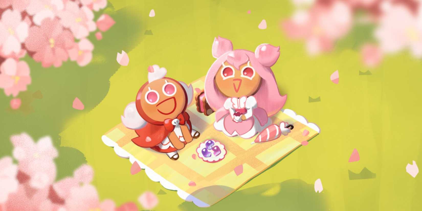 Cookie Run Kingdom Cherry Cookie and Cherry Blossom Cookie Having A Picnic