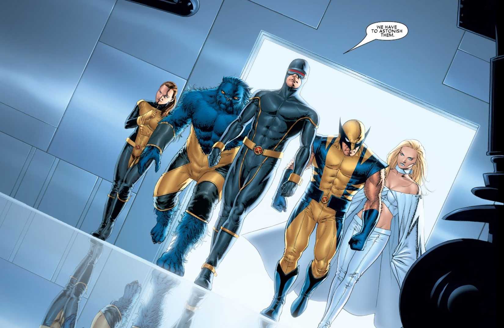 cyclops leading the x-men into battle