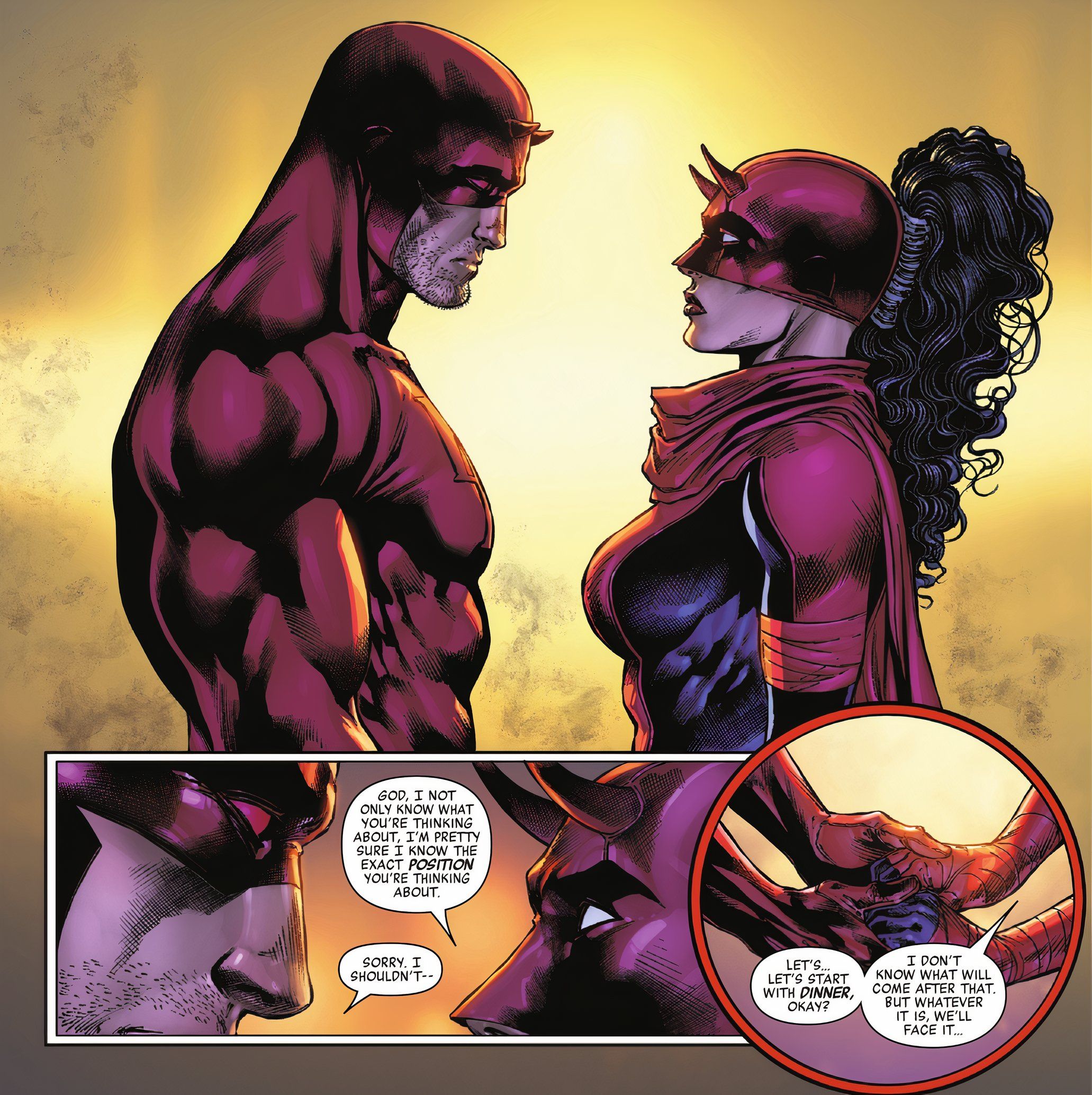 Daredevil e Elektra che si riabbracciano Marvel