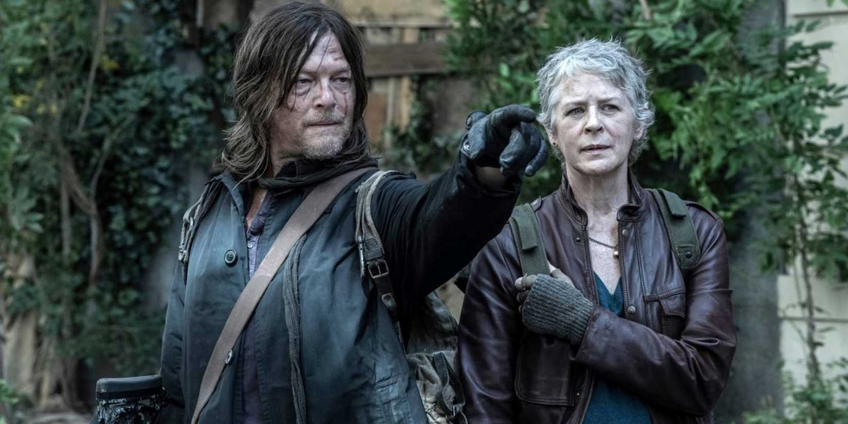 Daryl and Carol in post-apocalyptic London in The Walking Dead Daryl Dixon season 3