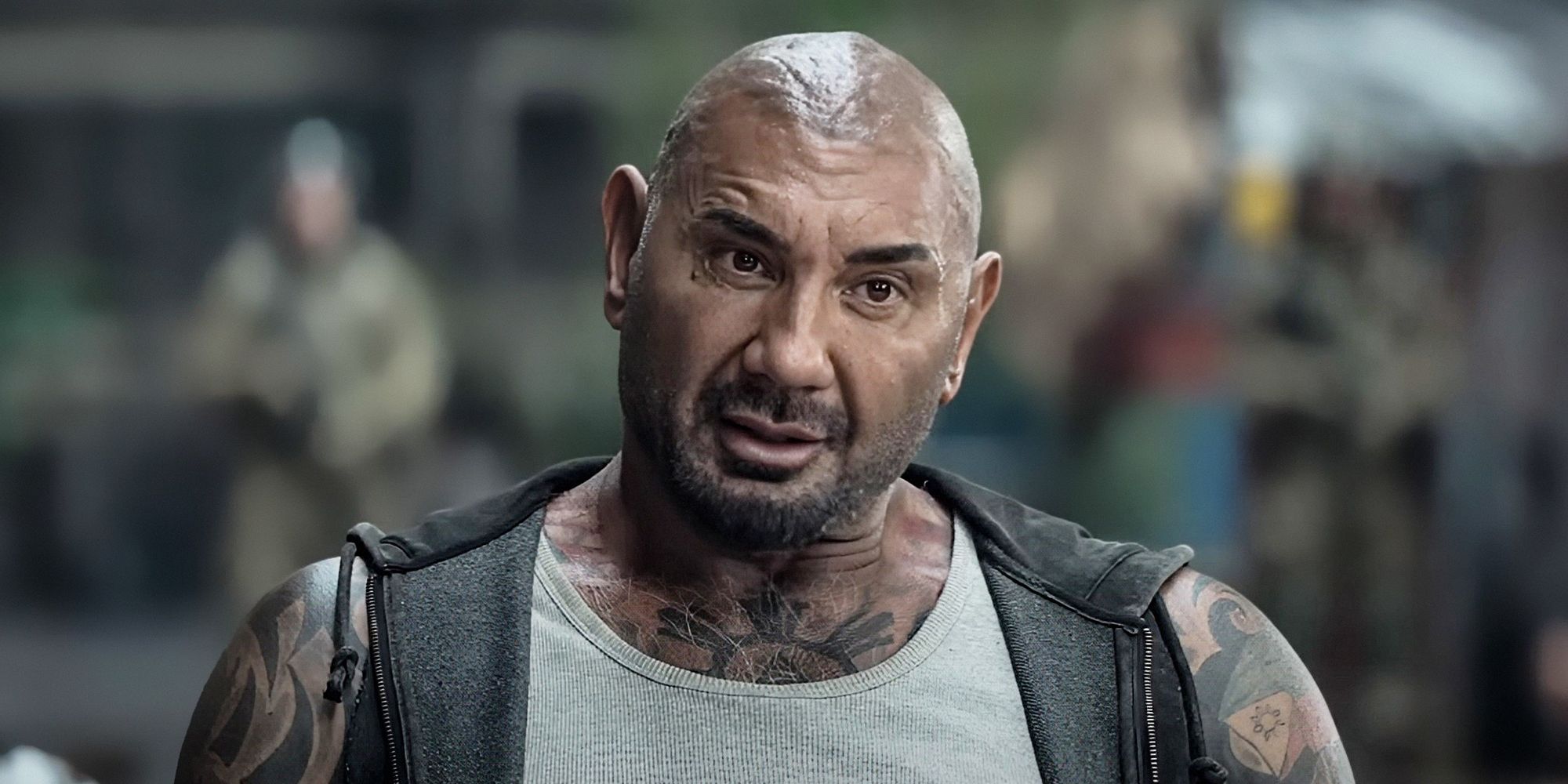 Dave Bautista durante un ruolo in Afterburn