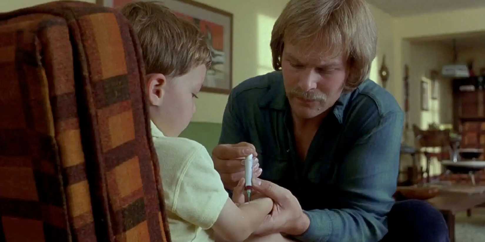 David Banner experimenting on young Bruce Banner in Hulk (2003)