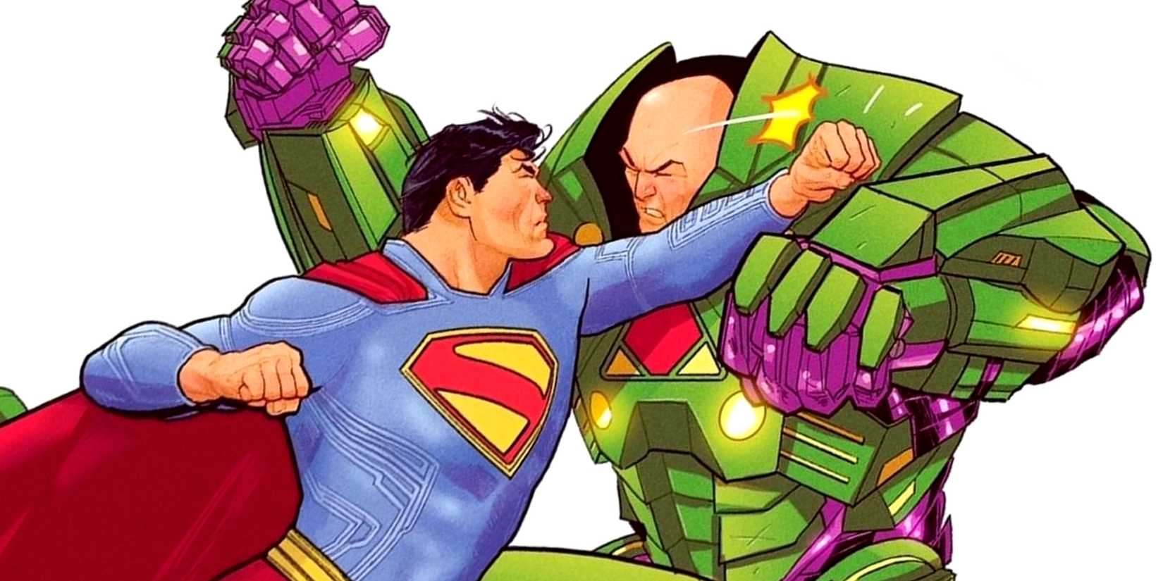 David Corenswet's Superman fights a Warsuit-clad Lex Luthor in post in Man of Tomorrow announcement