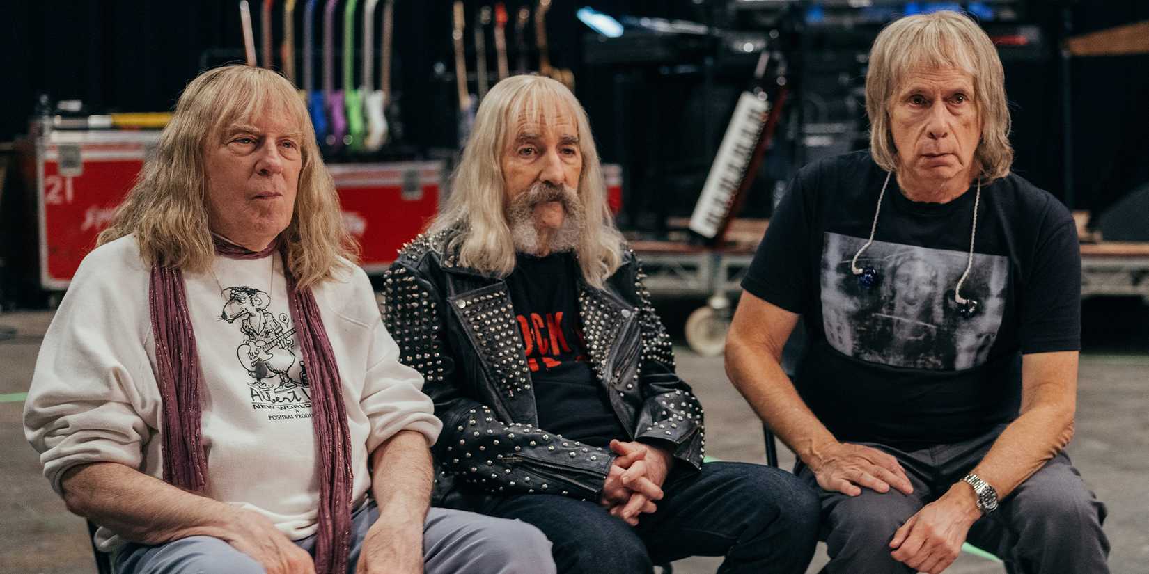 David St. Hubbins, Derek Smalls, and Nigel Tufnel in Spinal Tap II The End Continues