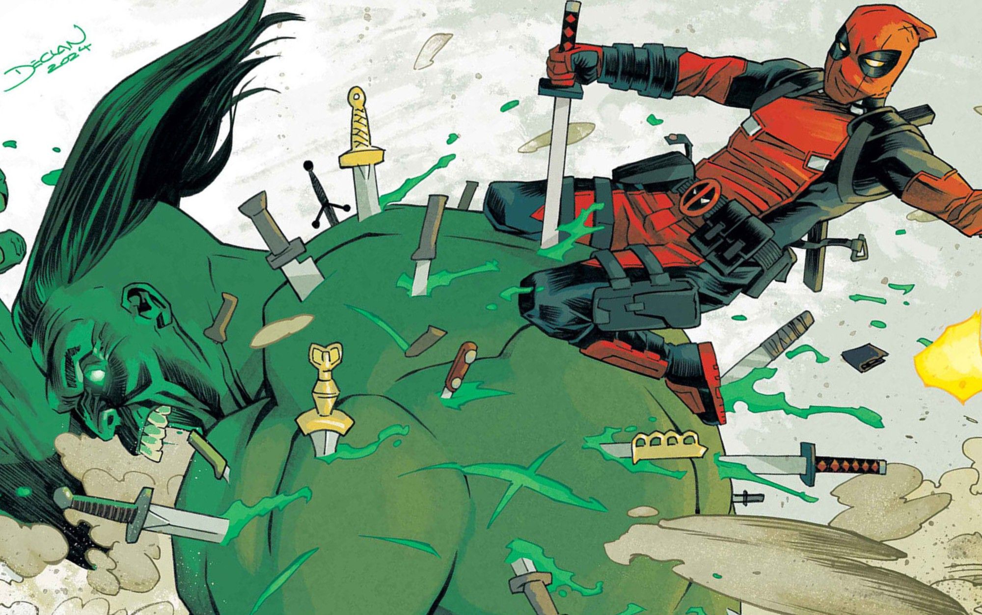 Deadpool che vince contro Hulk