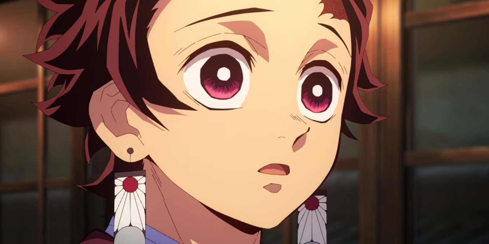 Demon Slayer anime featured image - Tanjiro looking shocked
