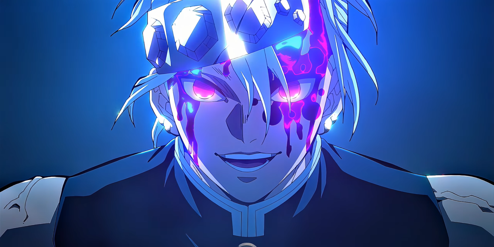 Demon Slayer anime featured image - Tengen Uzui looking forward and glowing in the moonlight