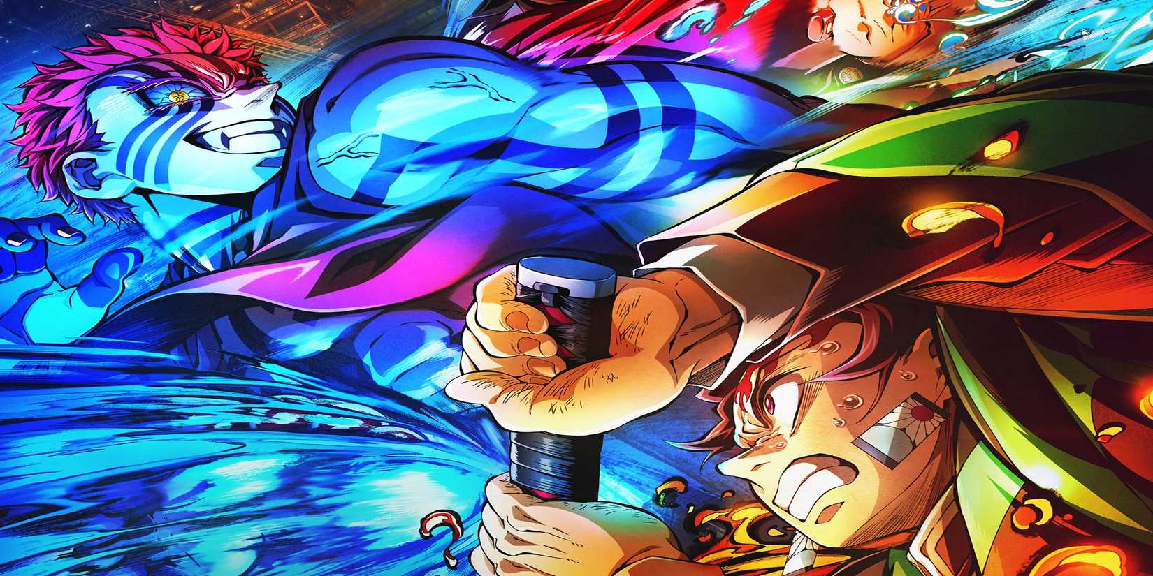Key visual for Infinity Castle featuring Tanjiro and Akaza