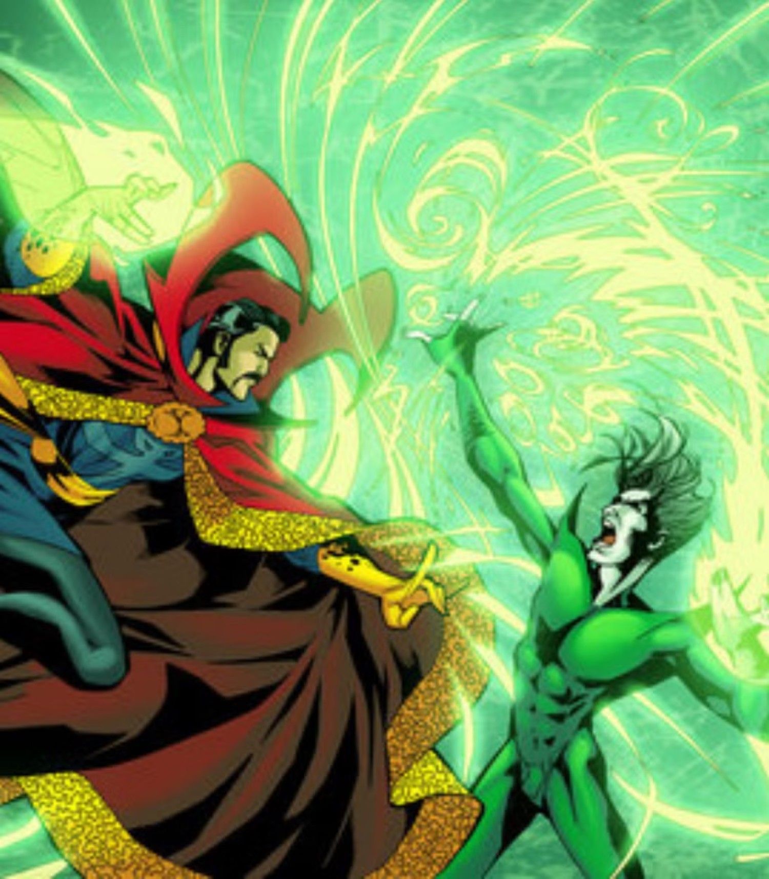 Doctor Strange fighting Nightmare from Marvel Comics