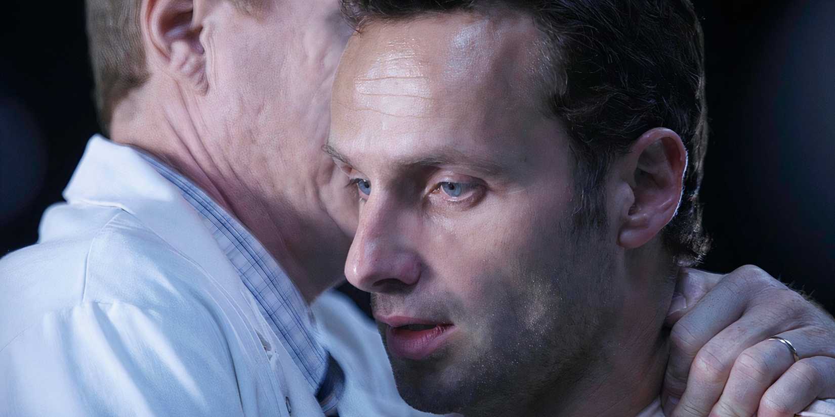 Dr Jenner whispering in Rick's ear in TWD season 1